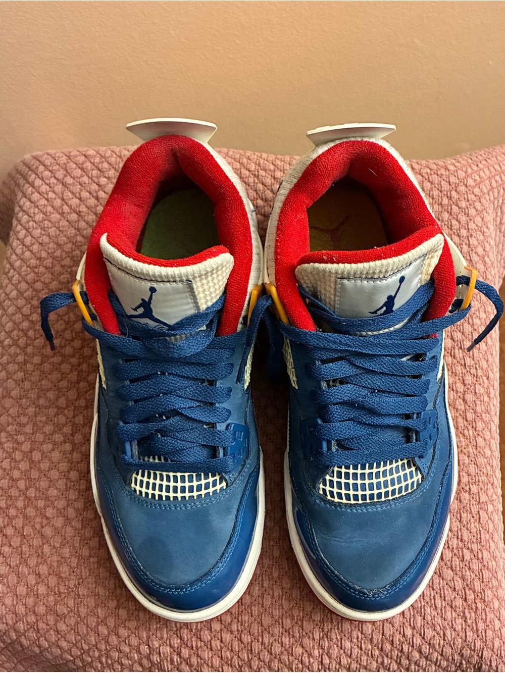 Jordan Kids Blue and Red Basketball Sneakers